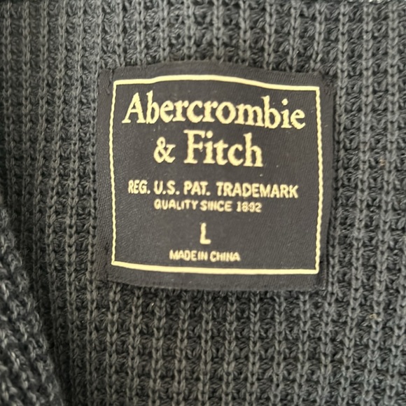 Abercrombie & Fitch - Navy Knit Long Sleeve Cardigan Sweater - Picture 6 of 6